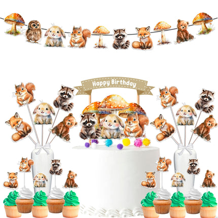 Enchanting Woodland Creatures Birthday Party Decor Set