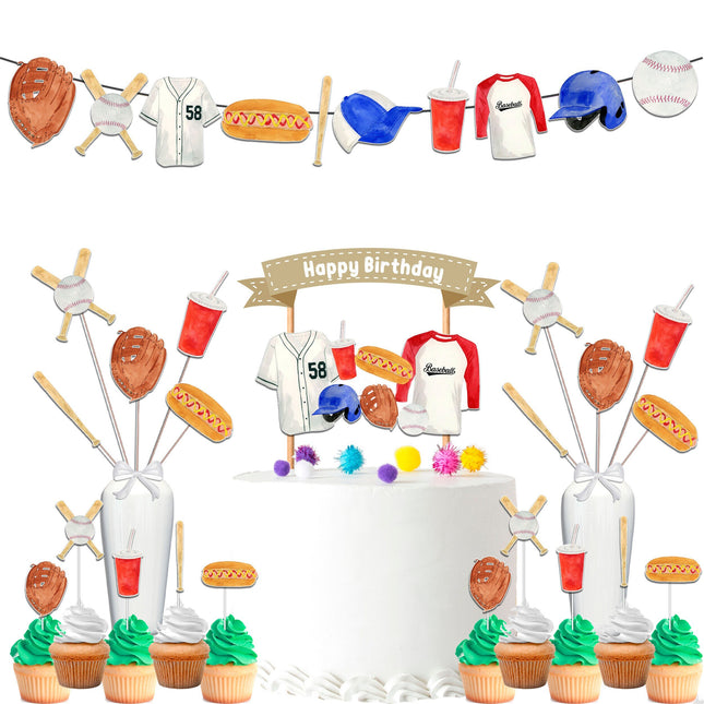 Home Run Baseball Birthday Party Decor Set
