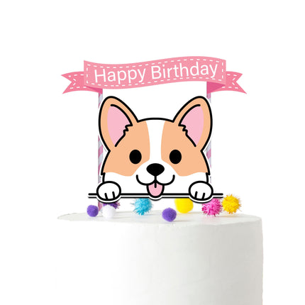 Paw-ty Time - Kawaii Corgi Cake Topper for Dog-Lovers' Birthdays