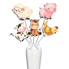 Set of 5 Farm Animals Centerpieces – Perfect for Baby Showers and Birthday Parties