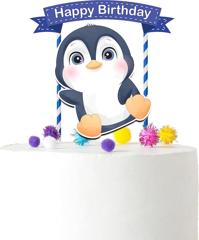 Chilly Celebration - Adorable Winter Penguin Cake Topper for Birthday Parties