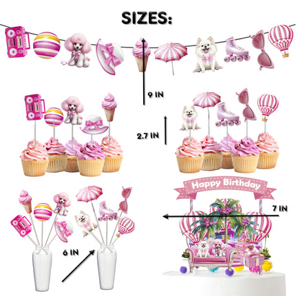 Enchanting Pink Doll Party Decor Set - Perfect for Baby Showers & Birthdays with Cake Topper, Cupcake Toppers, Centerpieces & Banner