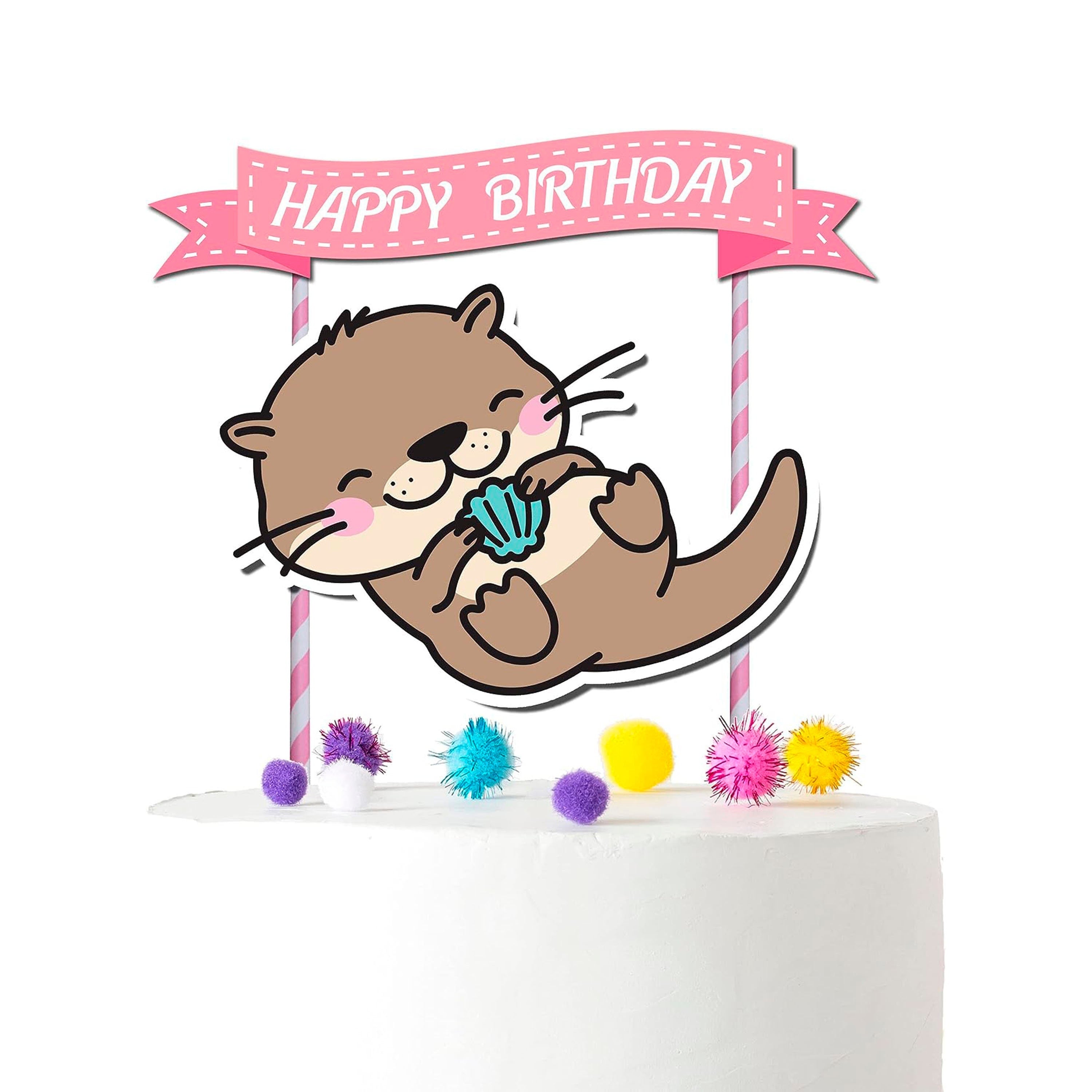 Adorable Otter Cake Topper – Perfect for Baby Showers and Birthday Parties