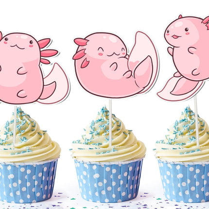 Adorable Axolotl Cupcake Toppers