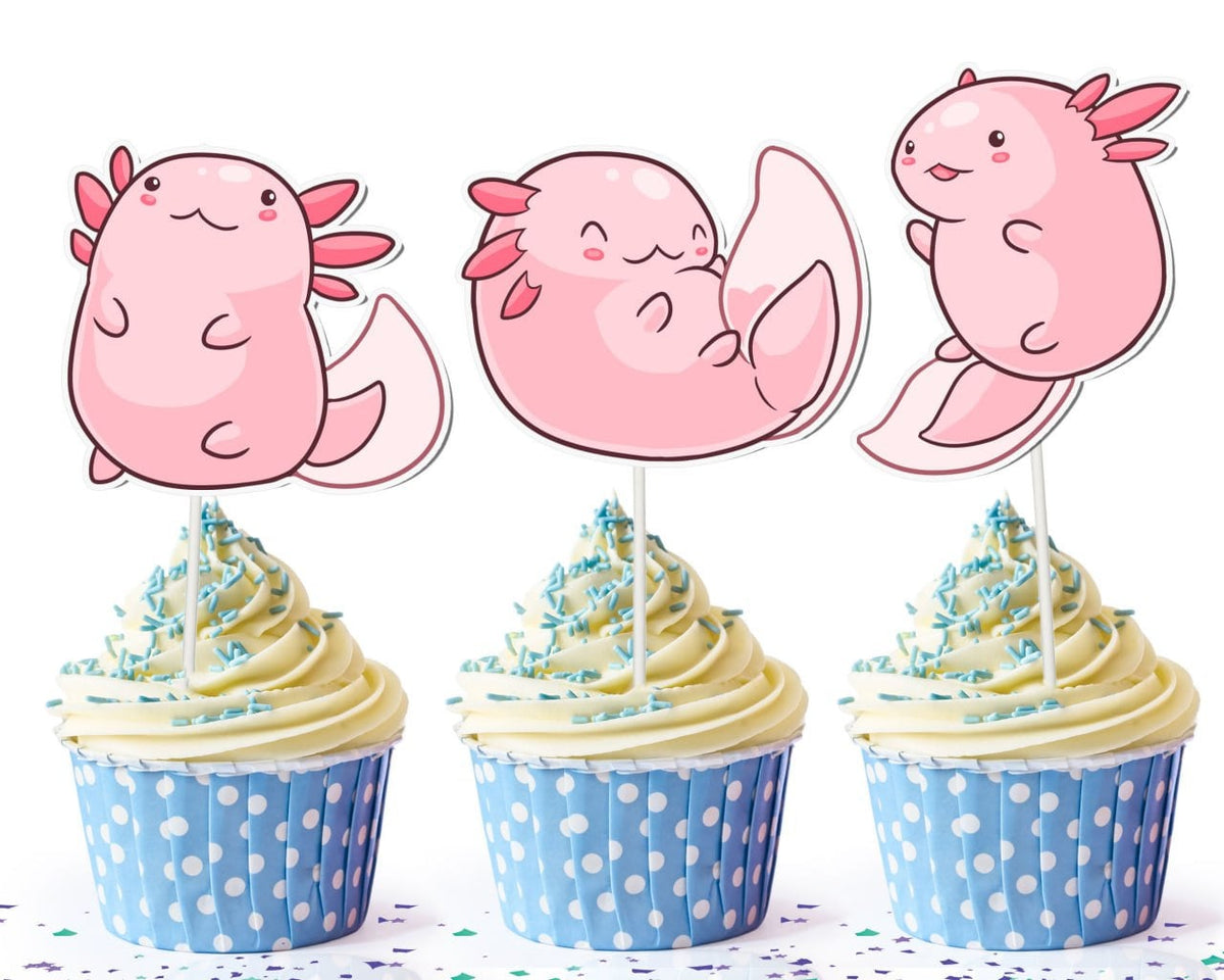 Adorable Axolotl Cupcake Toppers