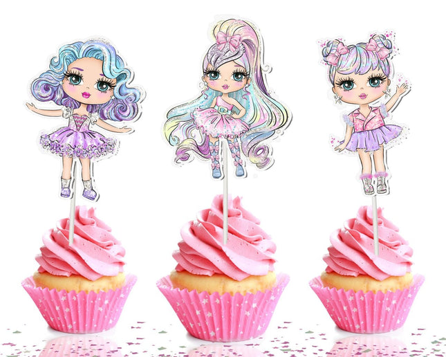 Enchanting Doll Cupcake Toppers for Magical Birthdays and Celebrations