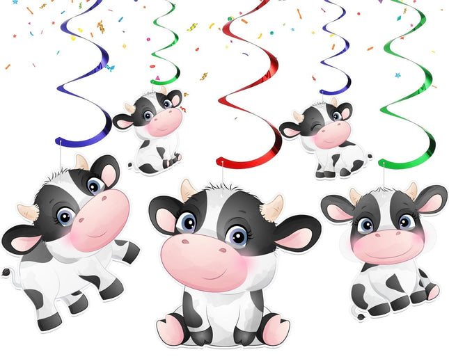 Cheerful Cow Swirls Decor Set