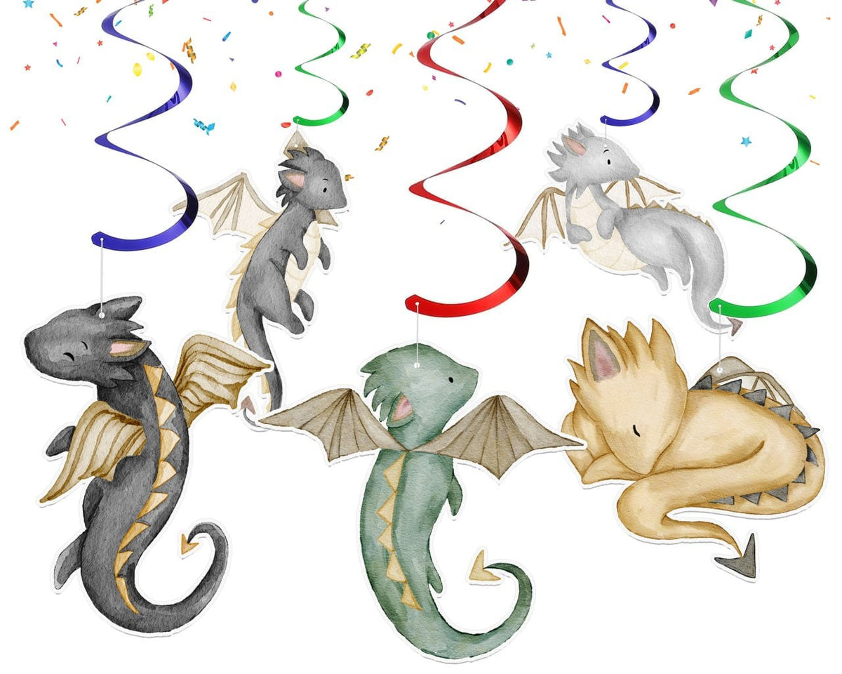 Whimsical Dragon Swirl Decorations 