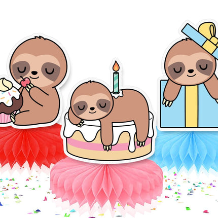 Chill and Cheerful Sloth Honeycomb Decorations