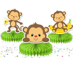 Playful Monkey Honeycomb Decorations