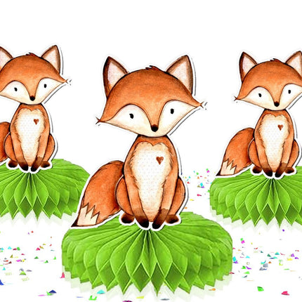 Charming Woodland Fox Honeycomb Decorations - Set