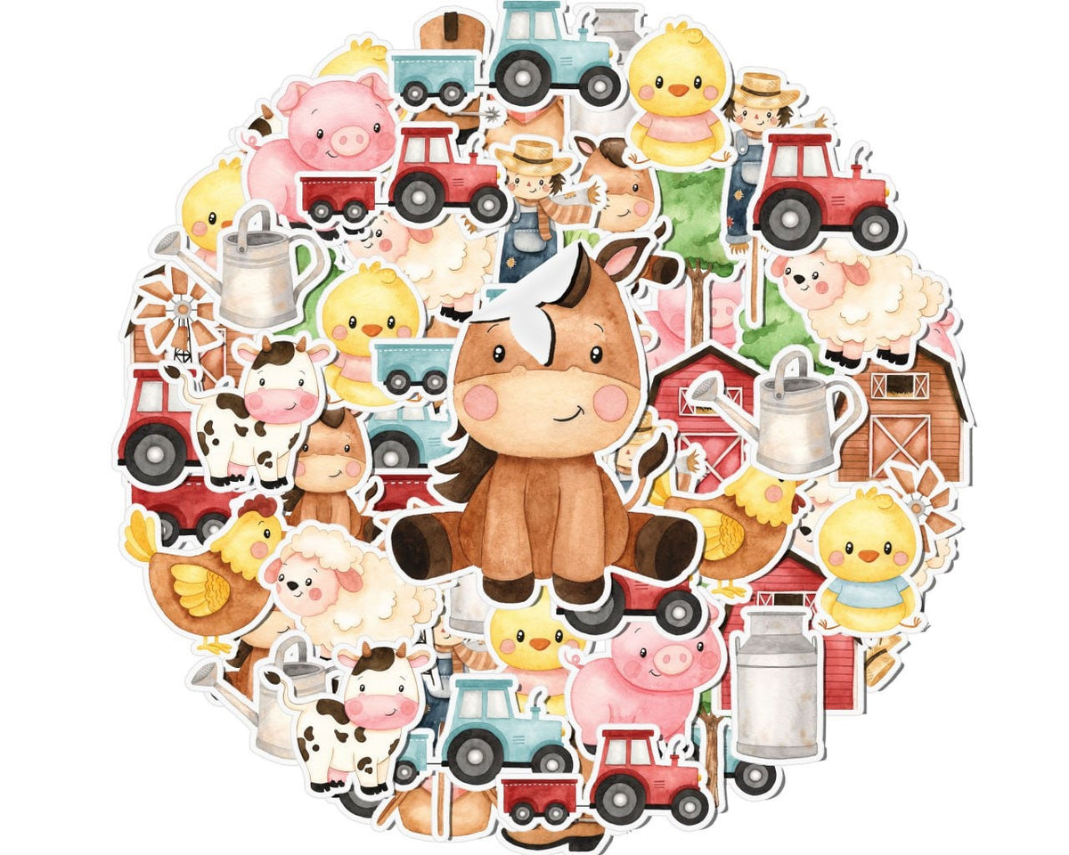 Delightful Farm Stickers Set - 20 Charming Rural Life Decals for Count ...