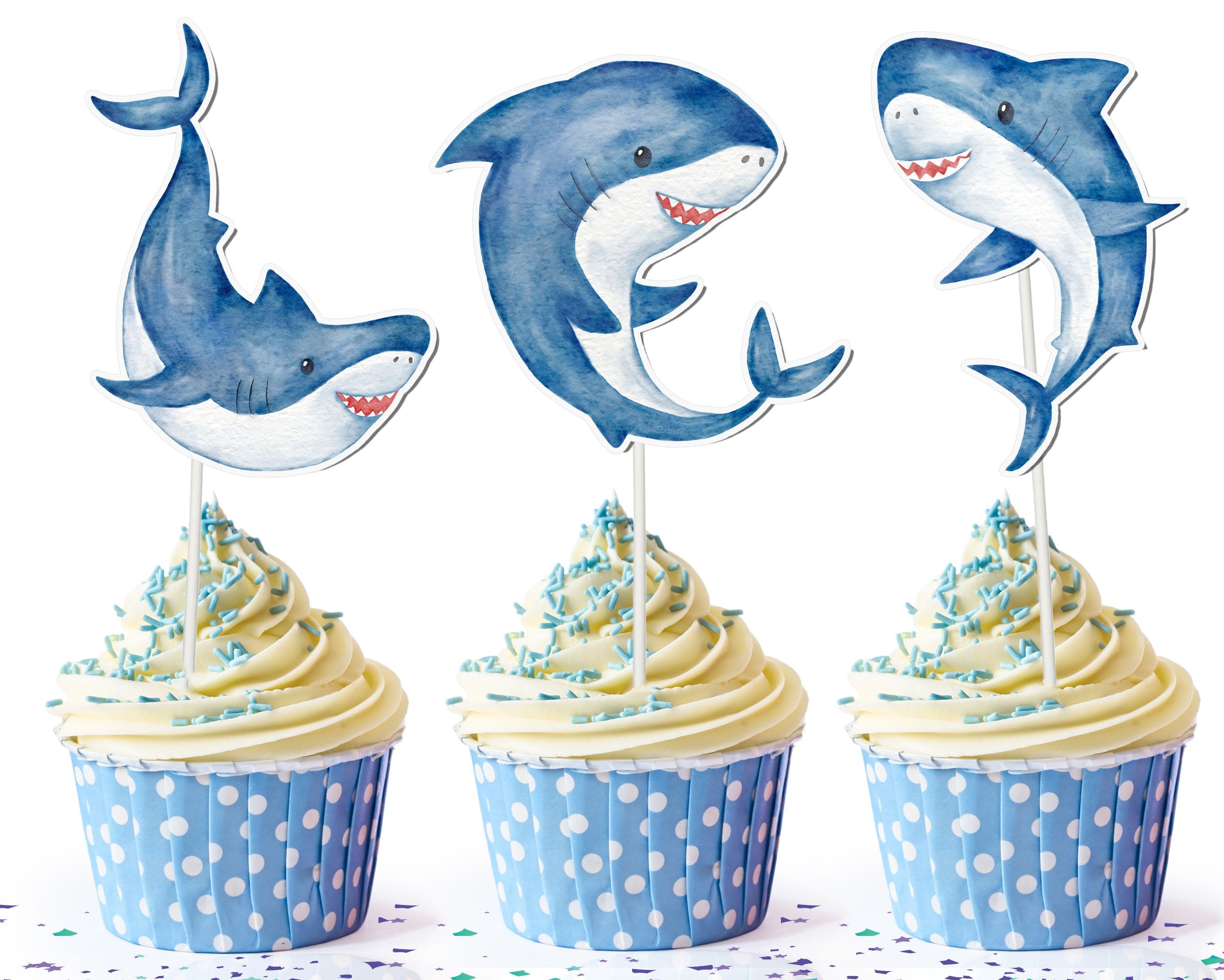 Fin-tastic Shark Cupcake Toppers
