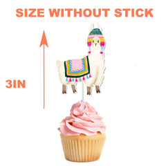 Lively Llama Cupcake Toppers - Colorful Fiesta for Your Desserts