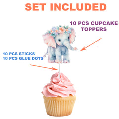 Adorable Elephant Cupcake Toppers - Perfect for Baby Showers and Birthday Parties