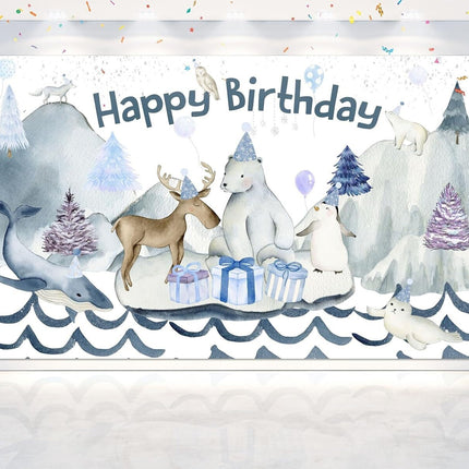 Arctic Animals Birthday Backdrop