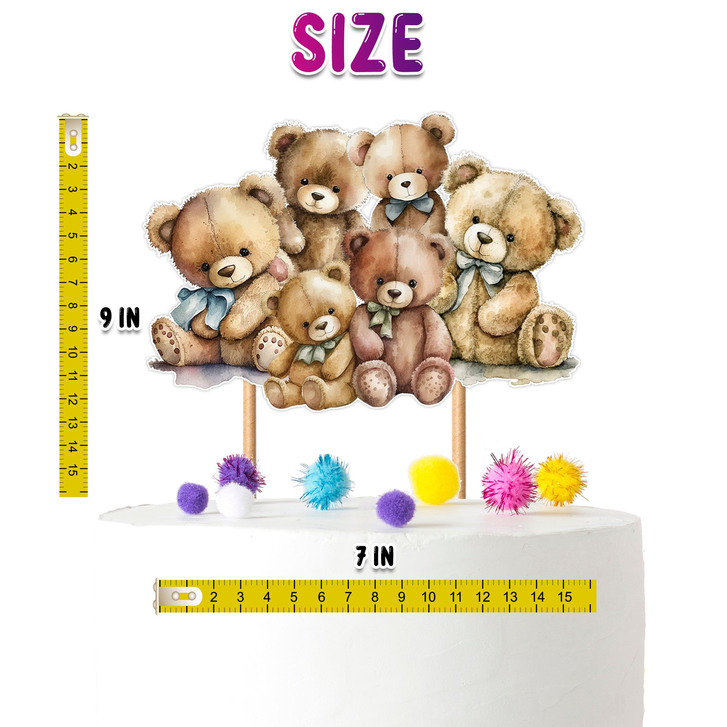Adorable Bears Cake Topper – Ideal for Baby Showers and Birthday Celebrations