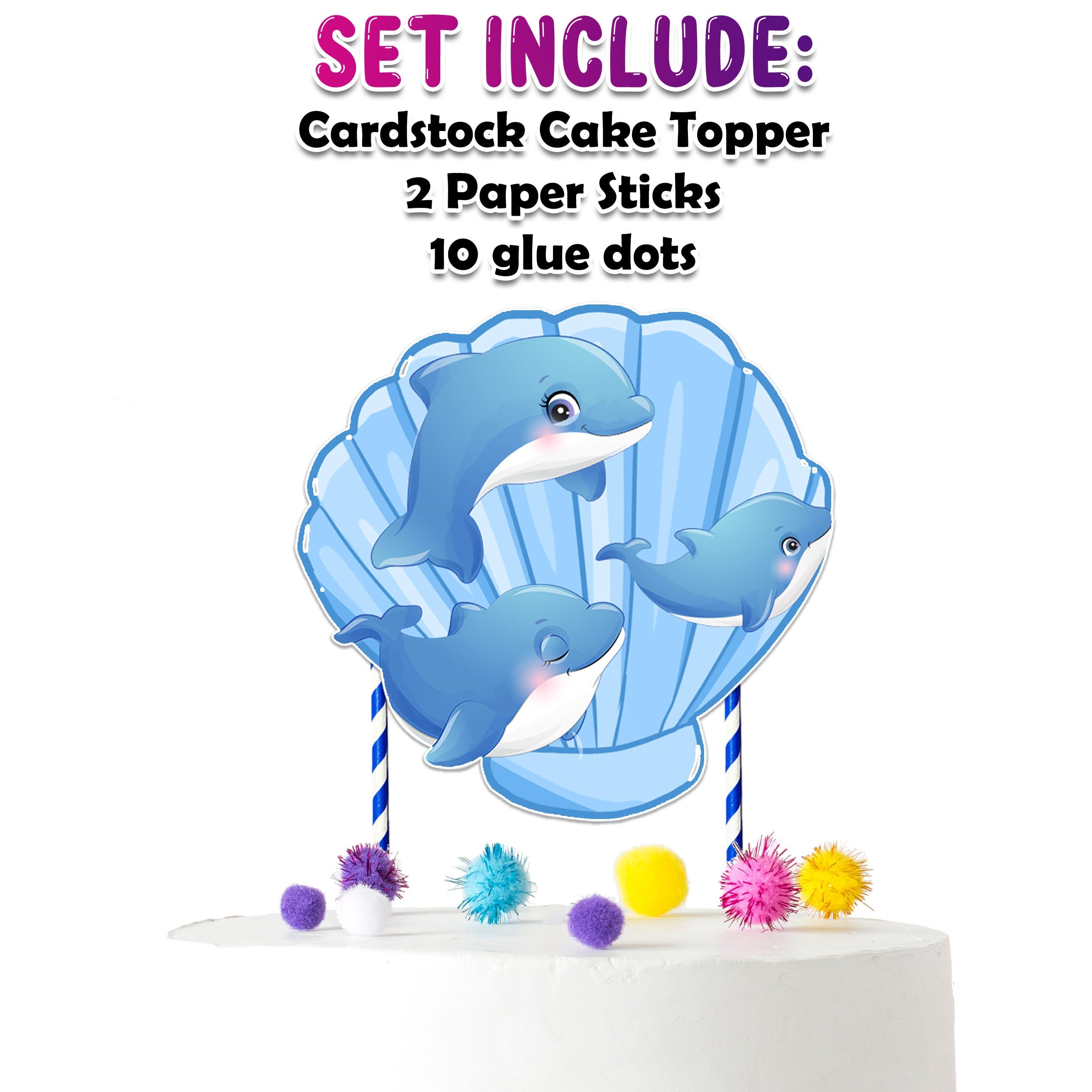 Graceful Dolphins Cake Topper – Perfect for Baby Showers and Birthday Parties