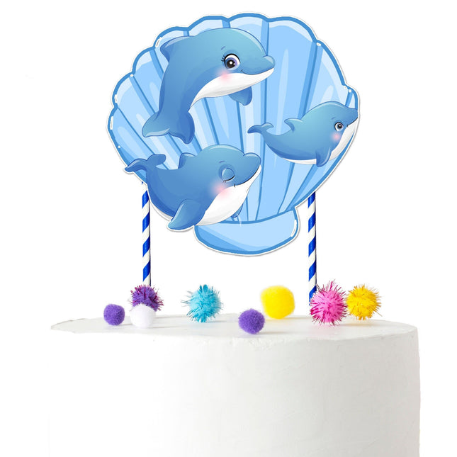 Graceful Dolphins Cake Topper – Perfect for Baby Showers and Birthday Parties