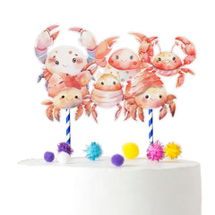 Charming Crabs Cake Topper – Perfect for Baby Showers and Birthday Parties