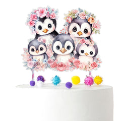 Adorable Penguins Cake Topper – Perfect for Baby Showers and Birthday Parties
