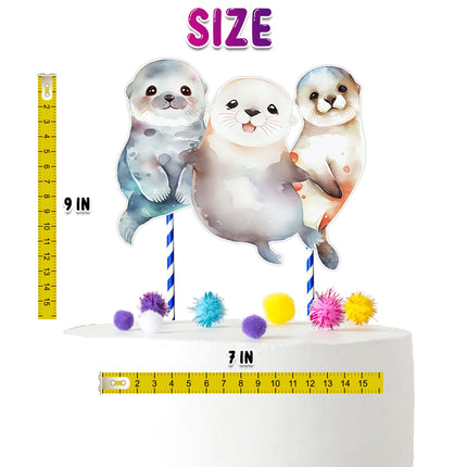 Charming Otters Cake Topper – Ideal for Baby Showers and Birthday Parties