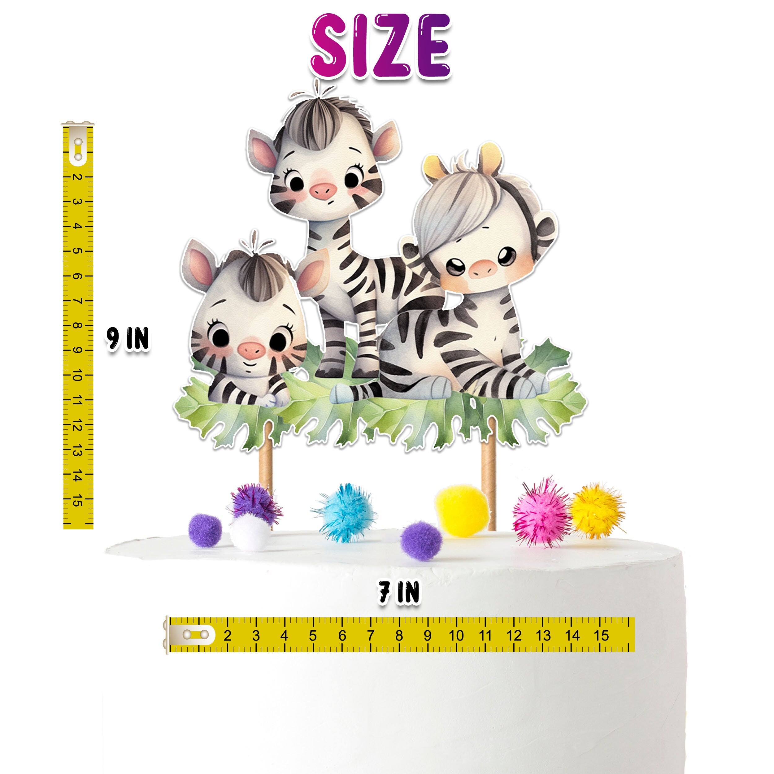 Striking Zebra Cake Topper – Perfect for Baby Showers and Birthday Parties