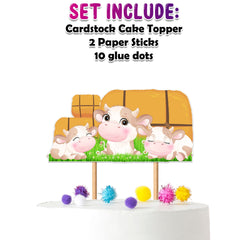 Adorable Cow Cake Topper – Perfect for Baby Showers and Birthday Parties