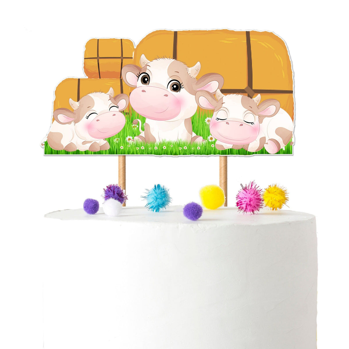Adorable Cow Cake Topper – Perfect for Baby Showers and Birthday Parties
