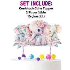 Adorable Elephant Cake Topper – Perfect for Baby Showers and Birthday Parties