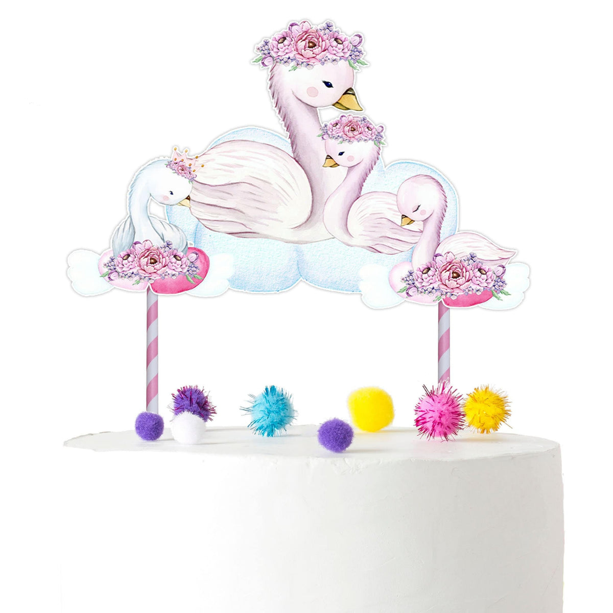 Elegant Swan Cake Topper – Perfect for Baby Showers and Birthday Celebrations