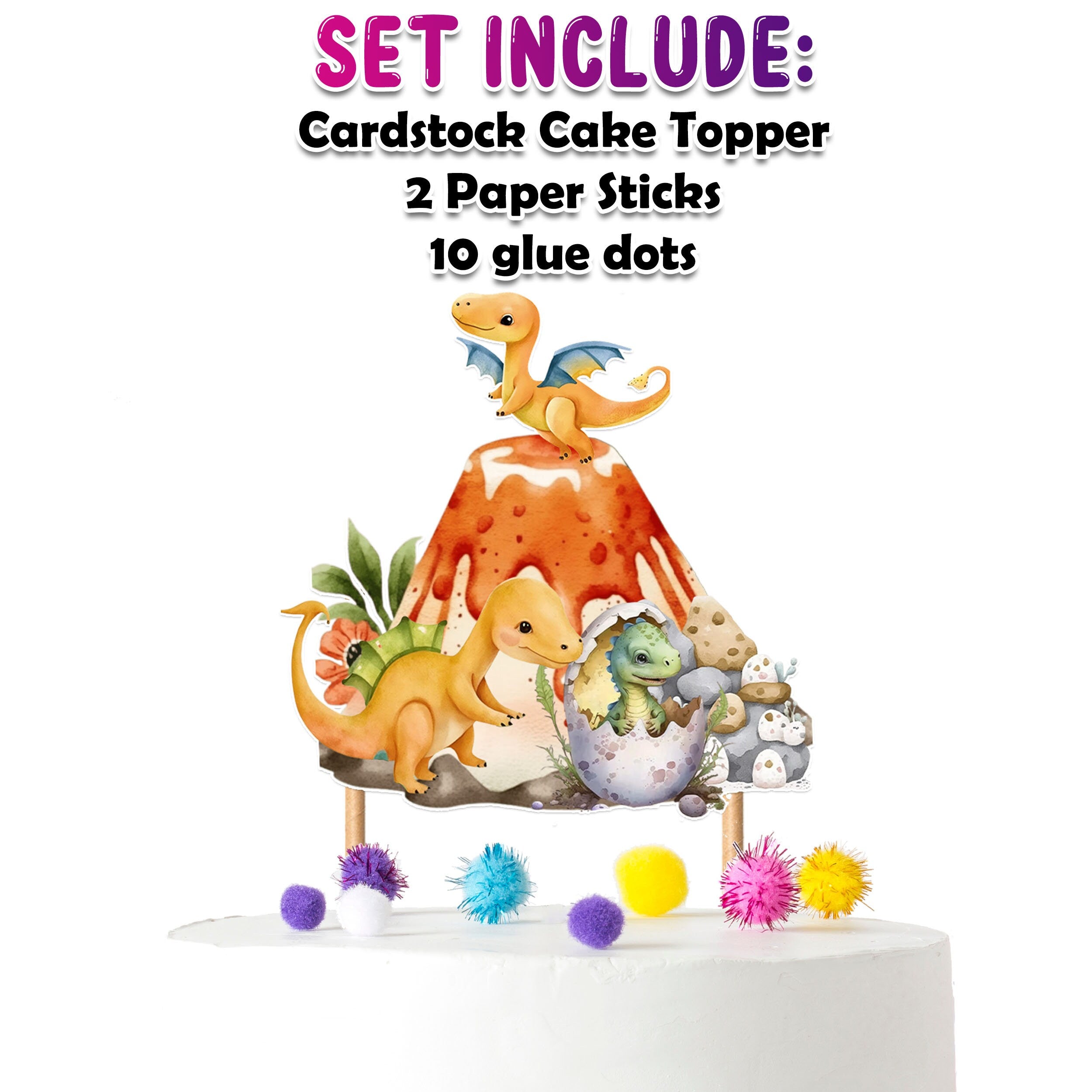 Enchanting Hatching Dragons Cake Topper – Ideal for Baby Showers and Birthday Parties