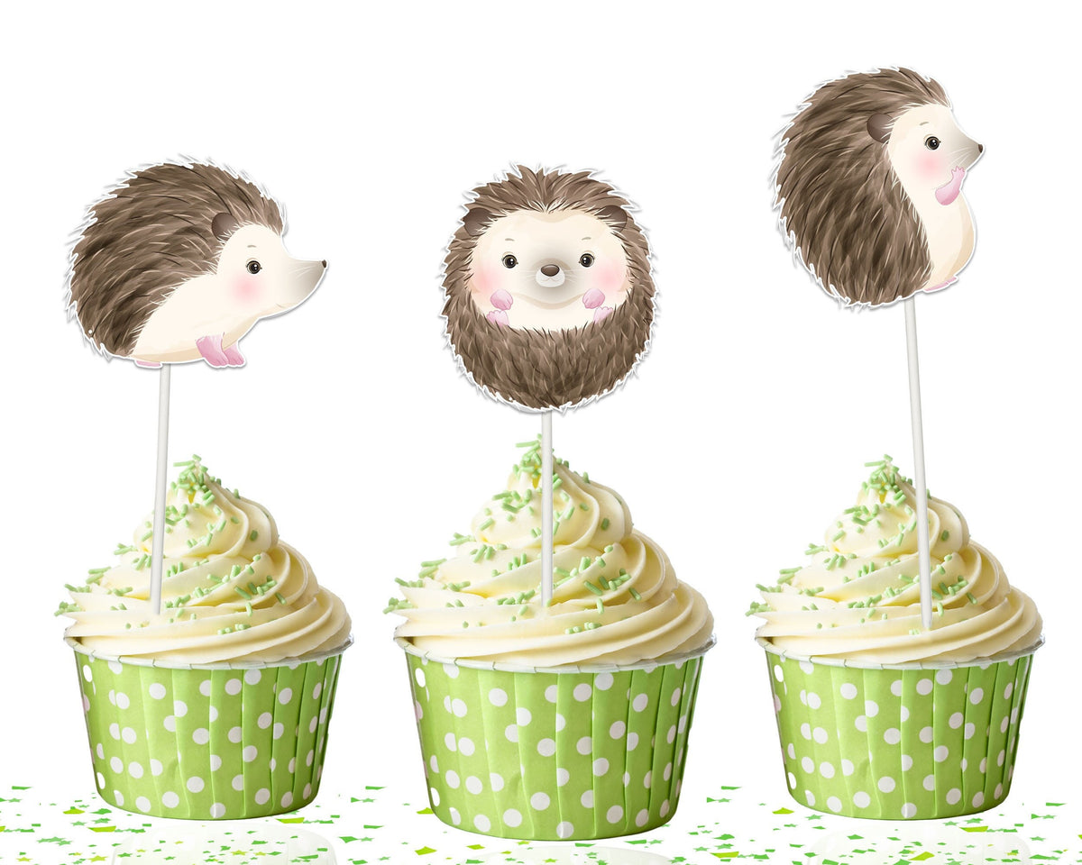 "Hedgehog Huddle" Cupcake Toppers - Delightful Dessert Decor for Your Festive Frolic