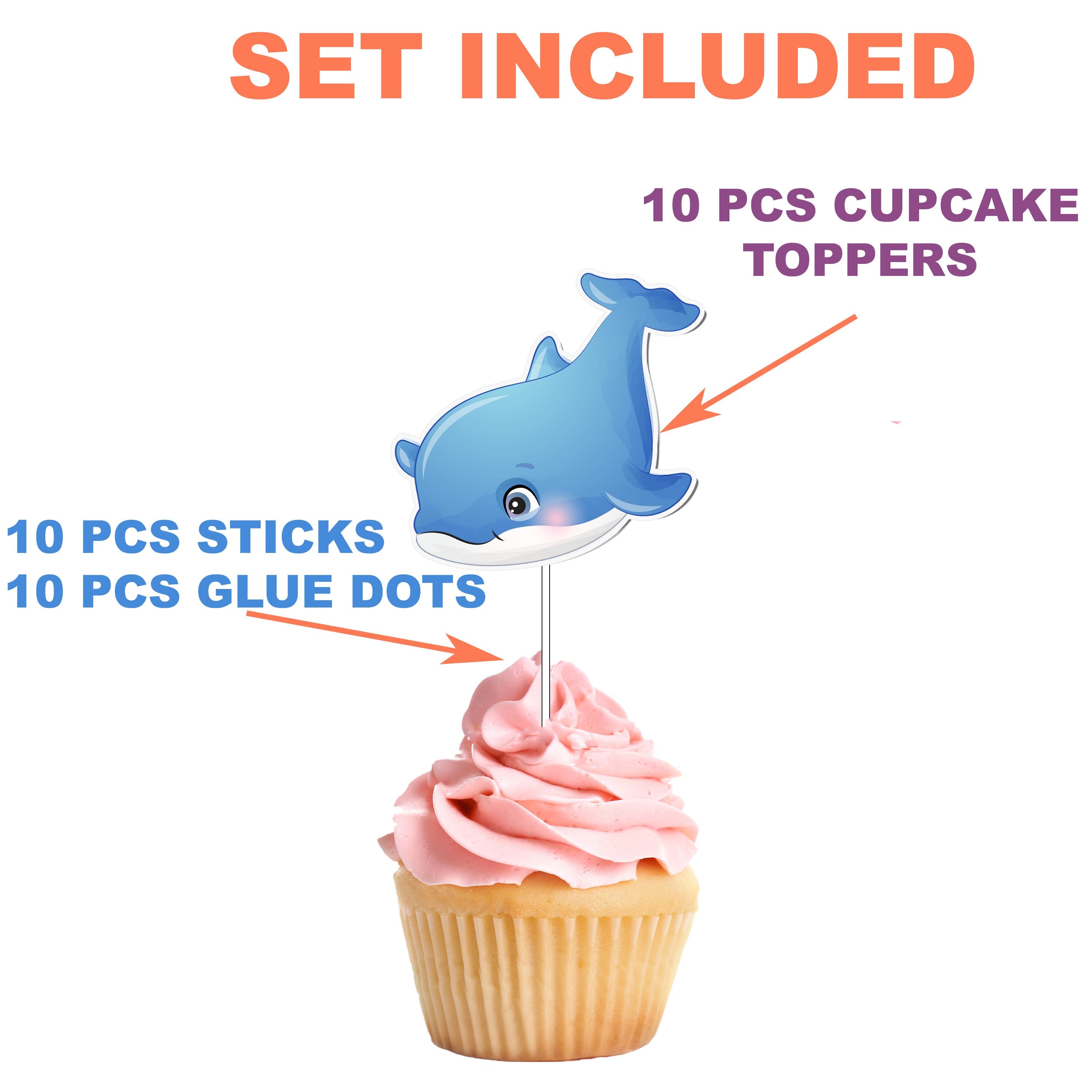 "Dolphin Delight" Cupcake Toppers - Make a Splash at Your Celebration!
