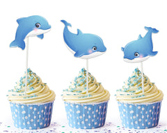 "Dolphin Delight" Cupcake Toppers - Make a Splash at Your Celebration