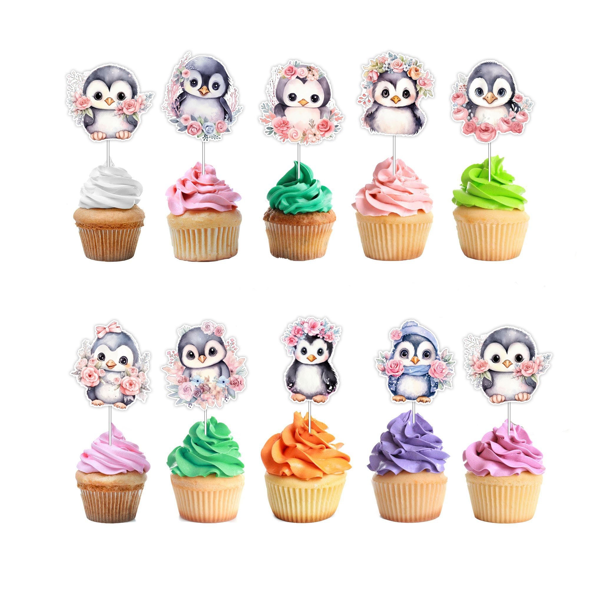 Adorable Penguin Cupcake Toppers - A Charming Addition to Your Sweet Celebrations