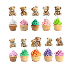 "Cuddly Cubs" Bear Cupcake Toppers - Sweeten Your Celebrations with a Hug!