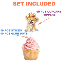 "King of the Cupcakes" Lion Toppers - Rule Your Party Jungle with Royal Flair!