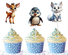 Whimsical Woods" Forest Friends Cupcake Toppers - Add a Wild Twist to Your Treats
