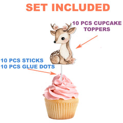 Enchanted Forest Deer Cupcake Toppers - A Whimsical Touch for Your Woodland Gatherings!