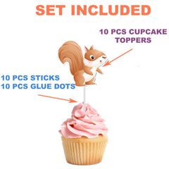 Charming Squirrel Cupcake Toppers - Bring a Whimsical Forest Touch to Your Desserts!