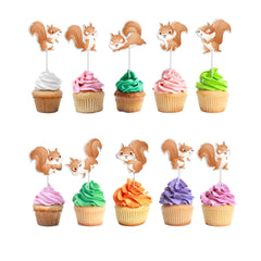 Charming Squirrel Cupcake Toppers - Bring a Whimsical Forest Touch to Your Desserts!