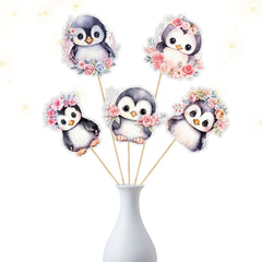 Set of 5 Penguin Centerpieces – Perfect for Baby Showers and Birthday Parties