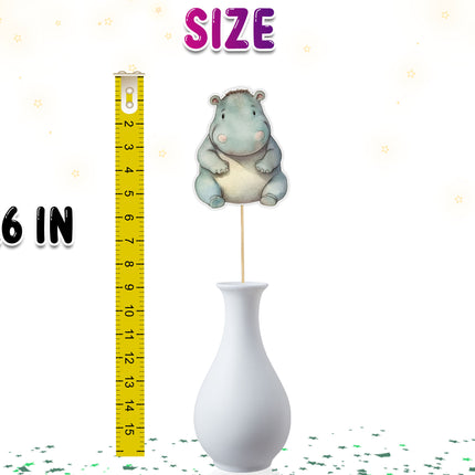 Set of 5 Hippo Centerpieces for Safari Party Decor