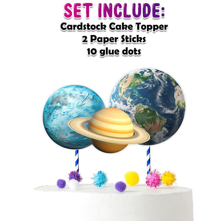 Galactic Planets Cake Topper – Ideal for Baby Showers and Birthday Parties