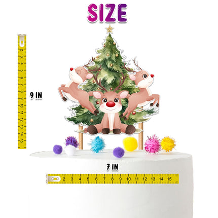 Festive Red-Nosed Reindeer Cake Topper – Perfect for Baby Showers and Birthday Parties