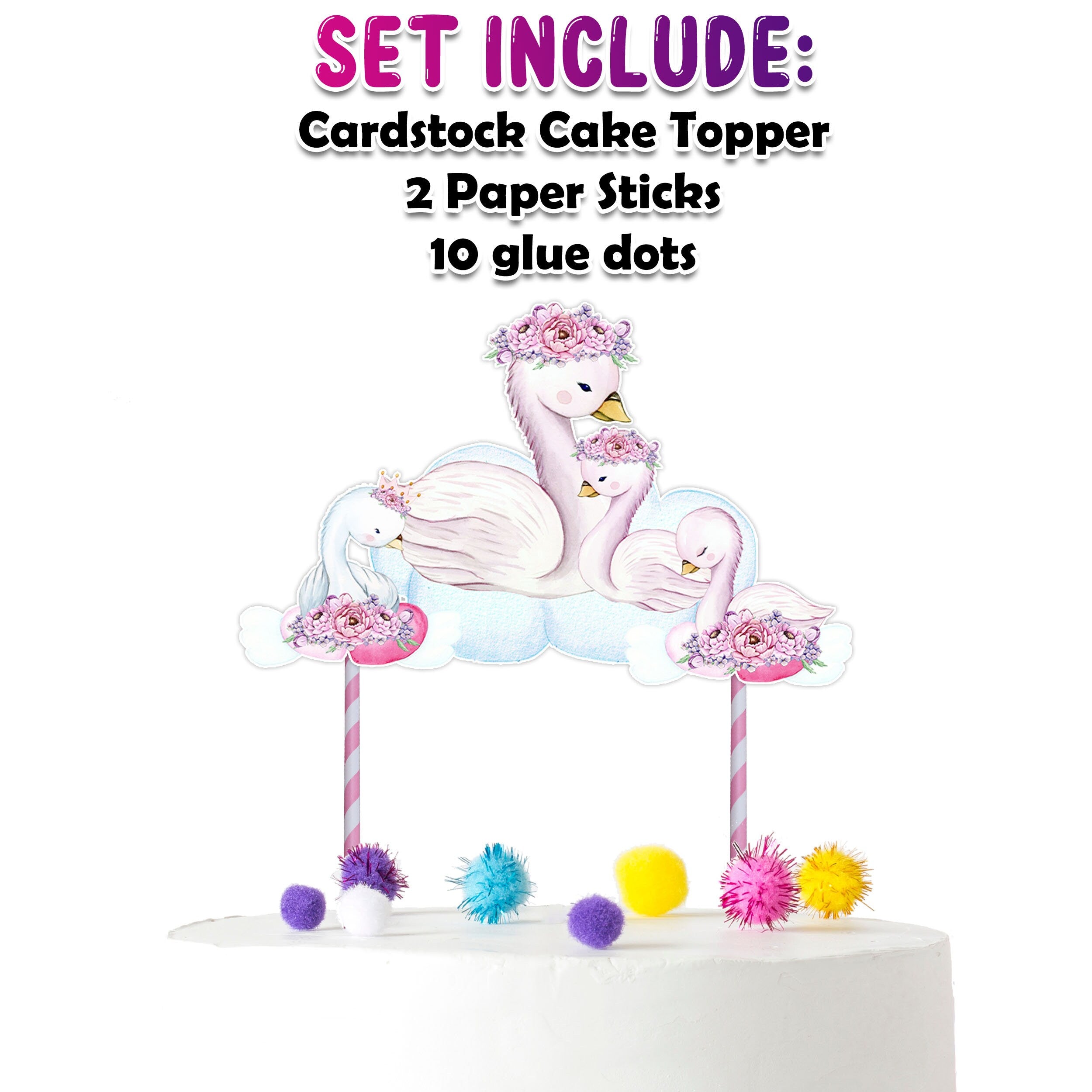 Elegant Swan Cake Topper – Perfect for Baby Showers and Birthday Celebrations