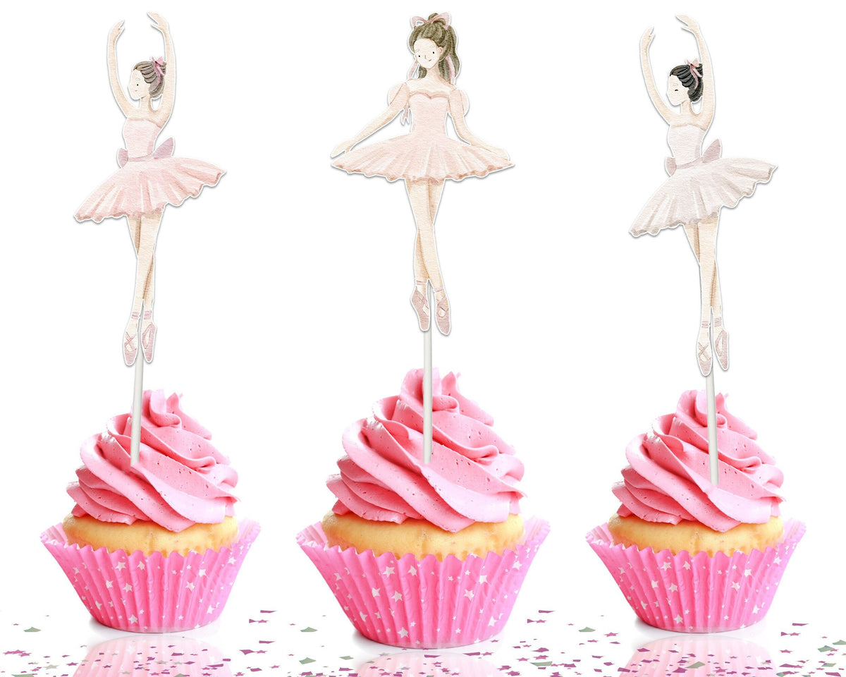 Graceful Ballerina Cupcake Toppers - Elevate Your Party to a Balletic Poise