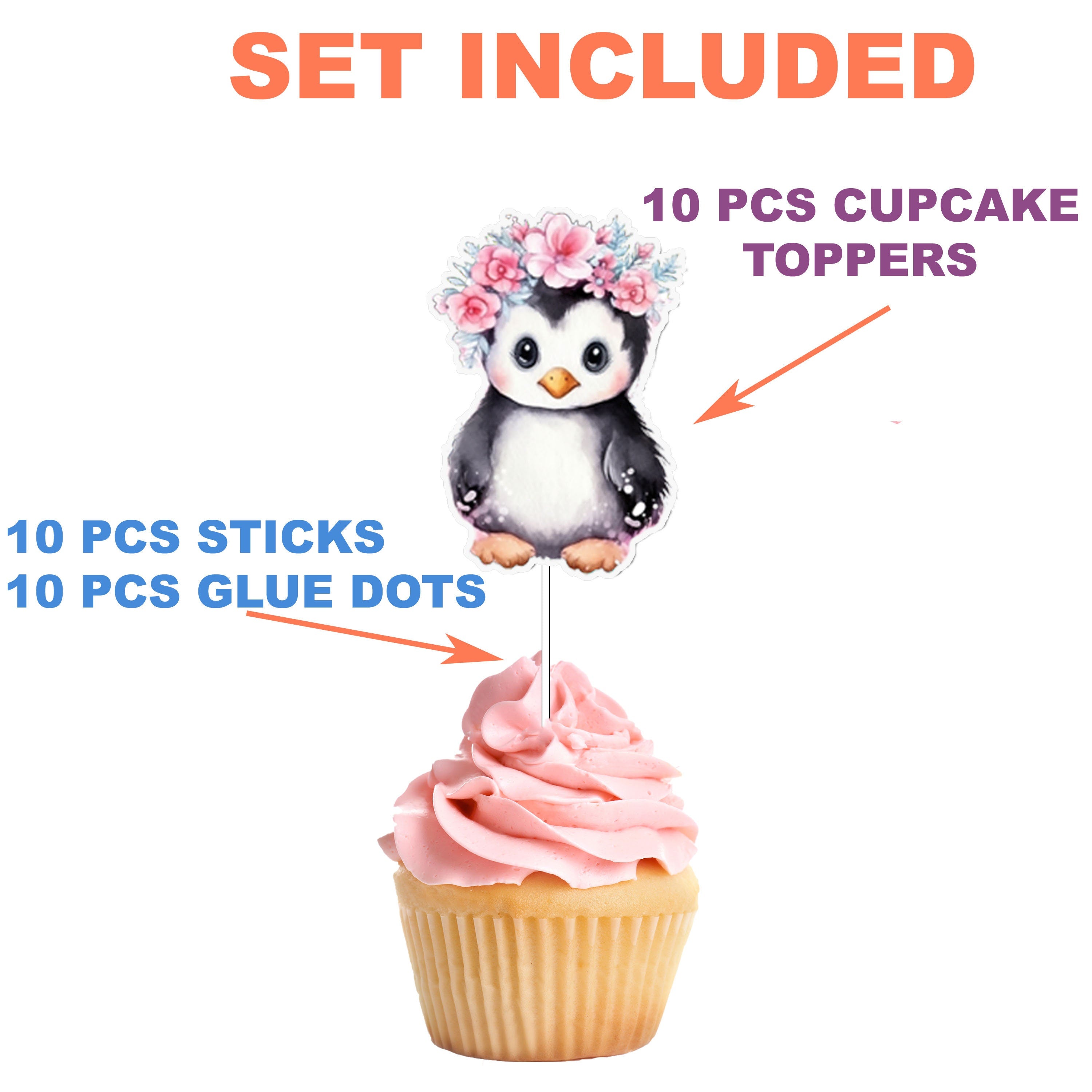 Adorable Penguin Cupcake Toppers - A Charming Addition to Your Sweet Celebrations