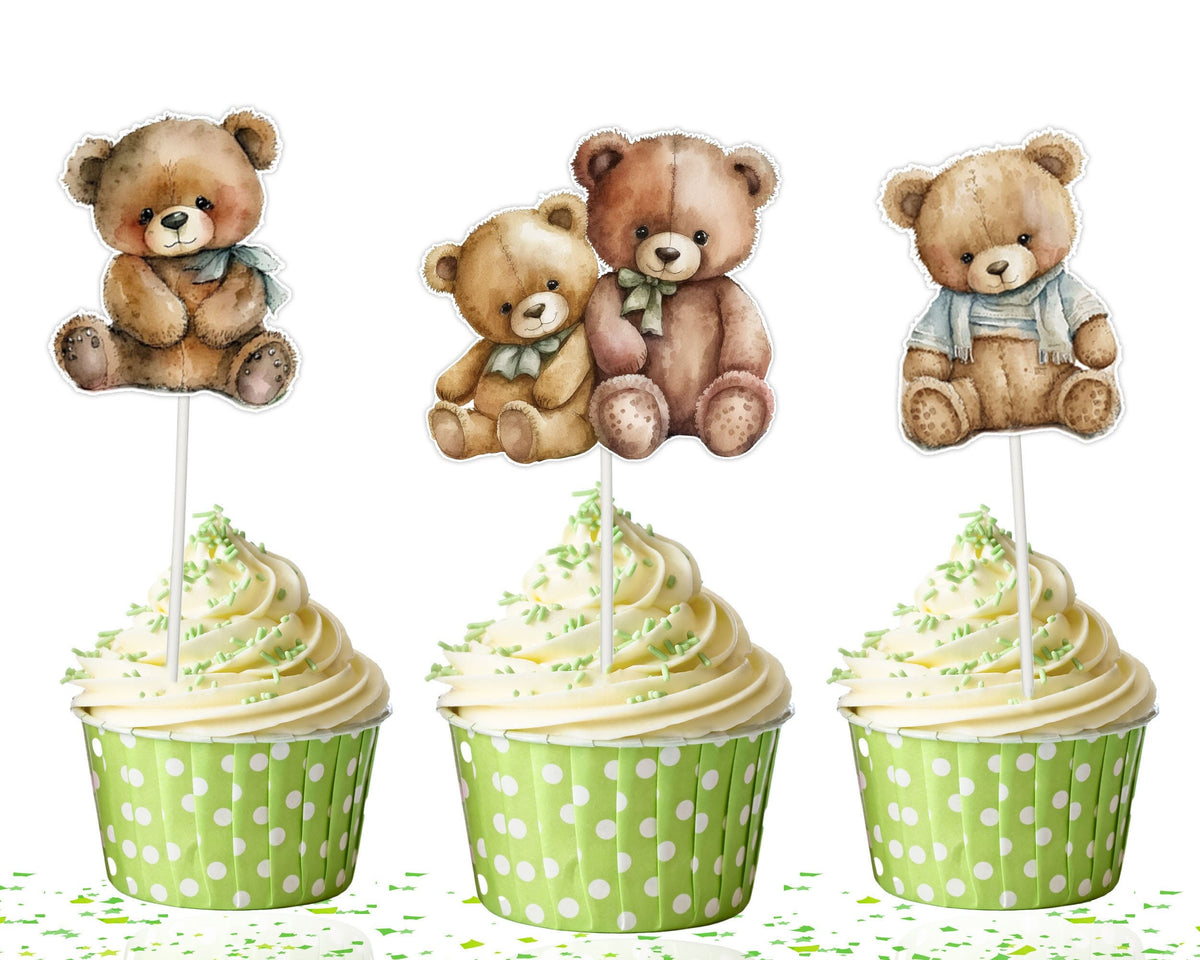 "Cuddly Cubs" Bear Cupcake Toppers - Sweeten Your Celebrations with a Hug